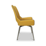 Arlo Yellow Swivel Faux Leather Dining Chair