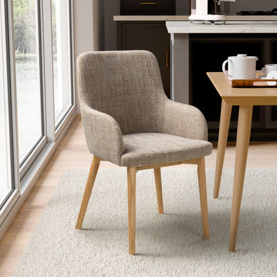 Branwen Oatmeal Tweed Dining Chair