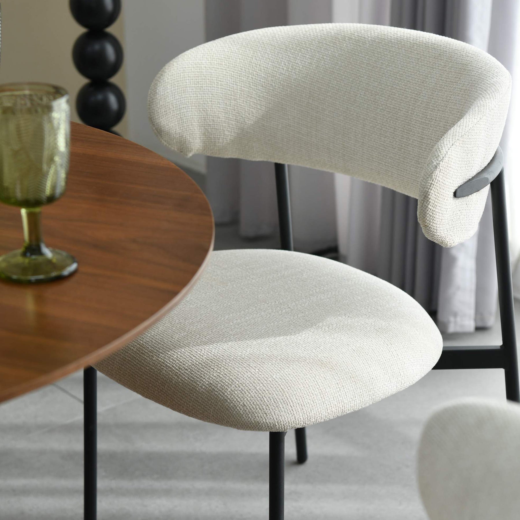 Elvina Dining Chair Nat Faux Linen from Roseland Furniture