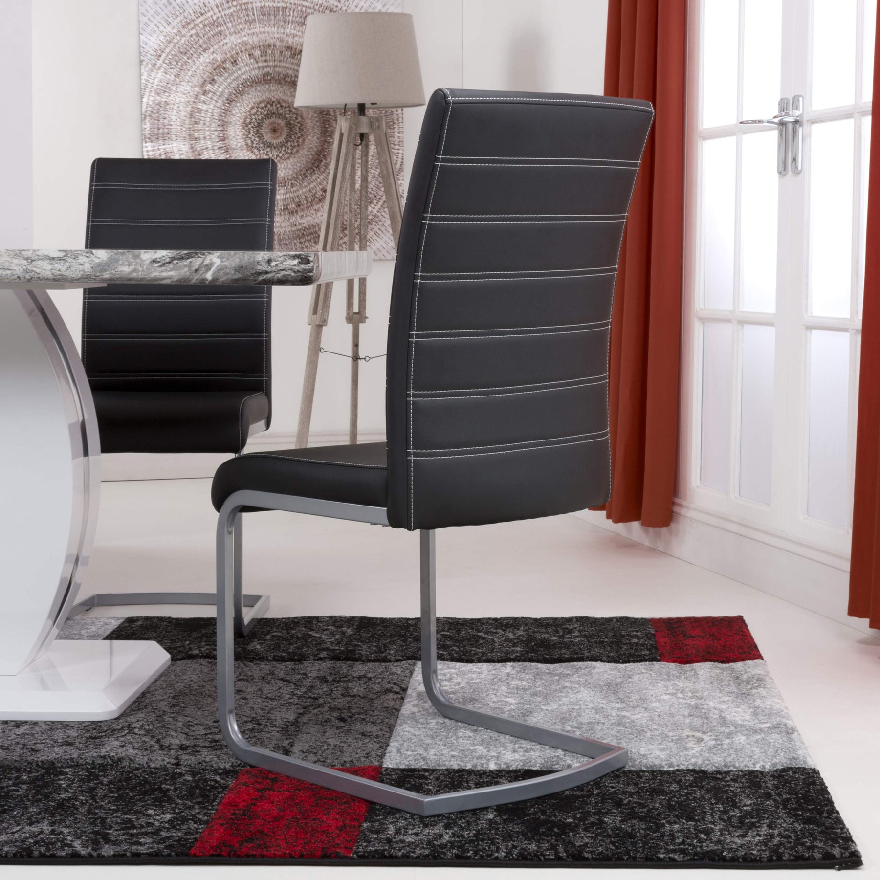 Rhoslyn Faux Leather Dining Chair Black from Roseland Furniture