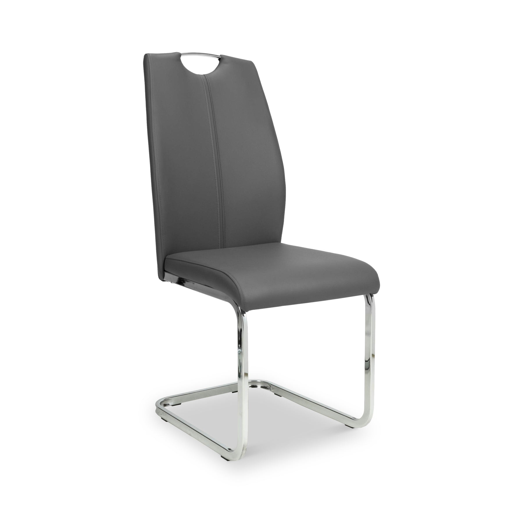Arwell Grey Faux Leather Dining Chair from Roseland Furniture