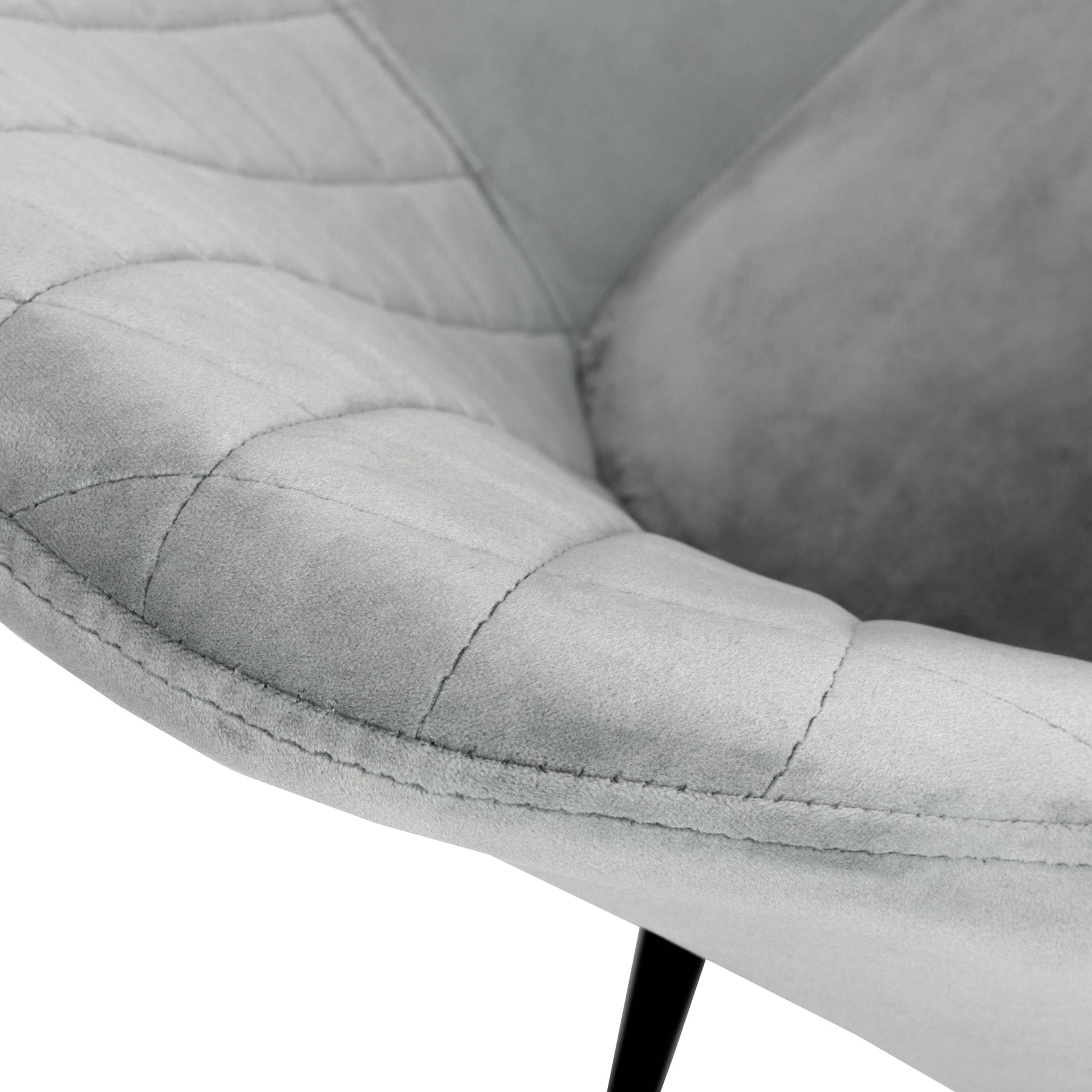 Enora Brushed Velvet Dining Chair Grey from Roseland Furniture