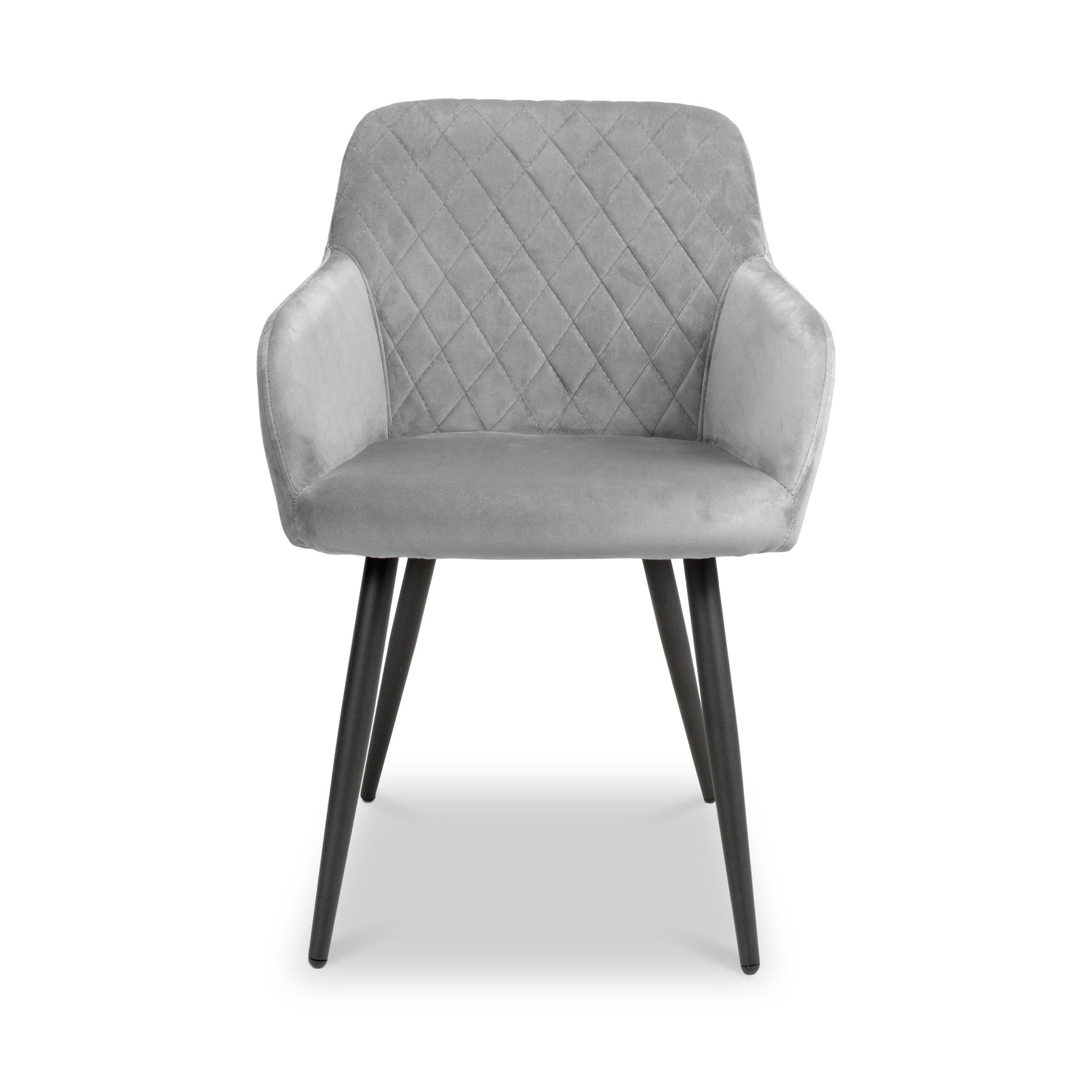 Enora Brushed Velvet Dining Chair Grey from Roseland Furniture