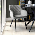 Enora Brushed Velvet Dining Chair Grey from Roseland Furniture