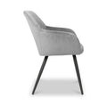 Enora Brushed Velvet Dining Chair Grey from Roseland Furniture