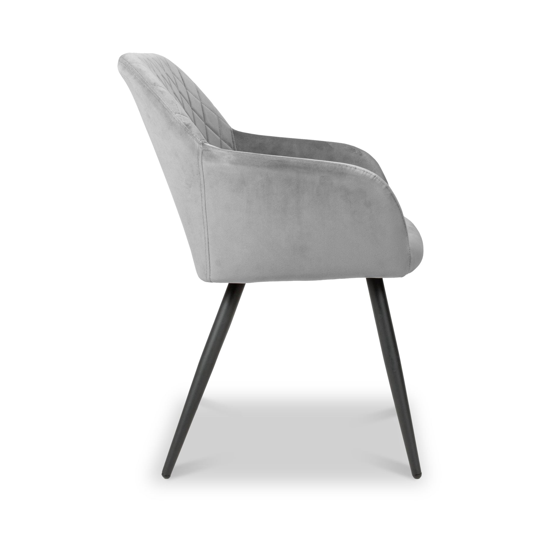 Enora Brushed Velvet Dining Chair Grey from Roseland Furniture