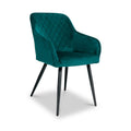 Enora Brushed Velvet Dining Chair Green from Roseland Furniture