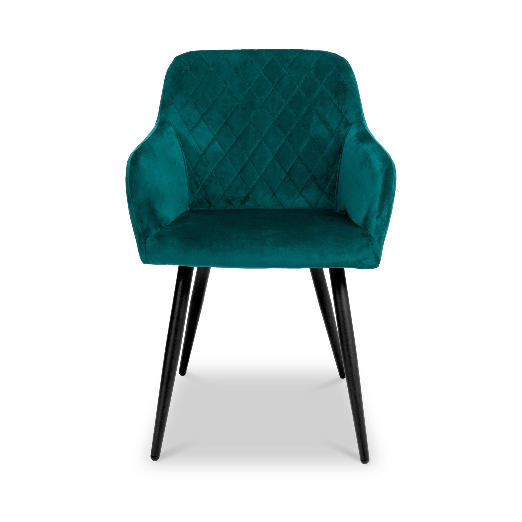 Enora Brushed Velvet Dining Chair Green from Roseland Furniture
