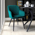 Enora Brushed Velvet Dining Chair Green from Roseland Furniture