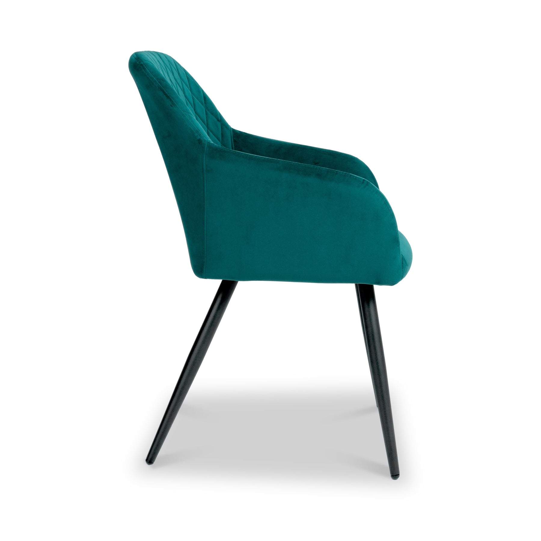 Enora Brushed Velvet Dining Chair Green from Roseland Furniture