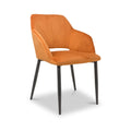 Jowan Brushed Velvet Dining Chair Orange from Roseland Furniture