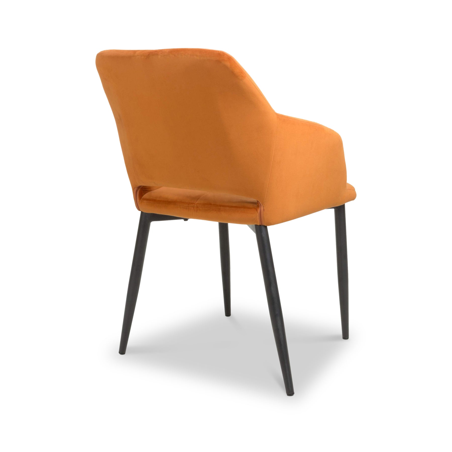 Jowan Brushed Velvet Dining Chair Orange from Roseland Furniture