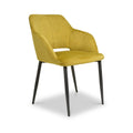 Jowan Brushed Velvet Dining Chair Lime Gold from Roseland Furniture