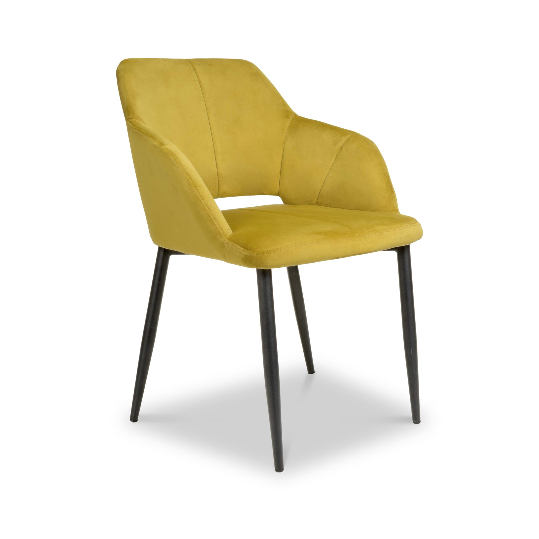Jowan Brushed Velvet Dining Chair Lime Gold from Roseland Furniture