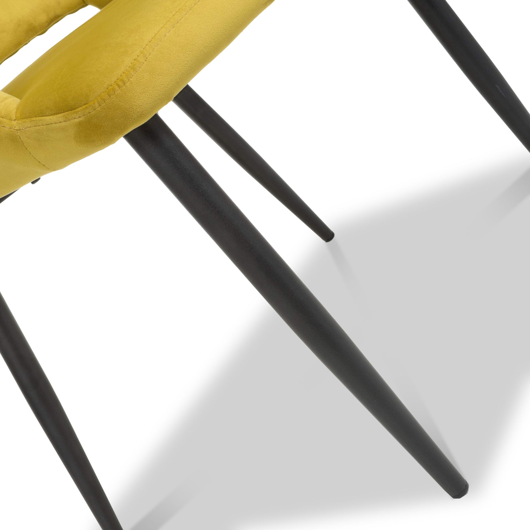 Jowan Brushed Velvet Dining Chair Lime Gold from Roseland Furniture