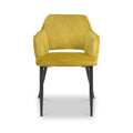 Jowan Brushed Velvet Dining Chair Lime Gold from Roseland Furniture