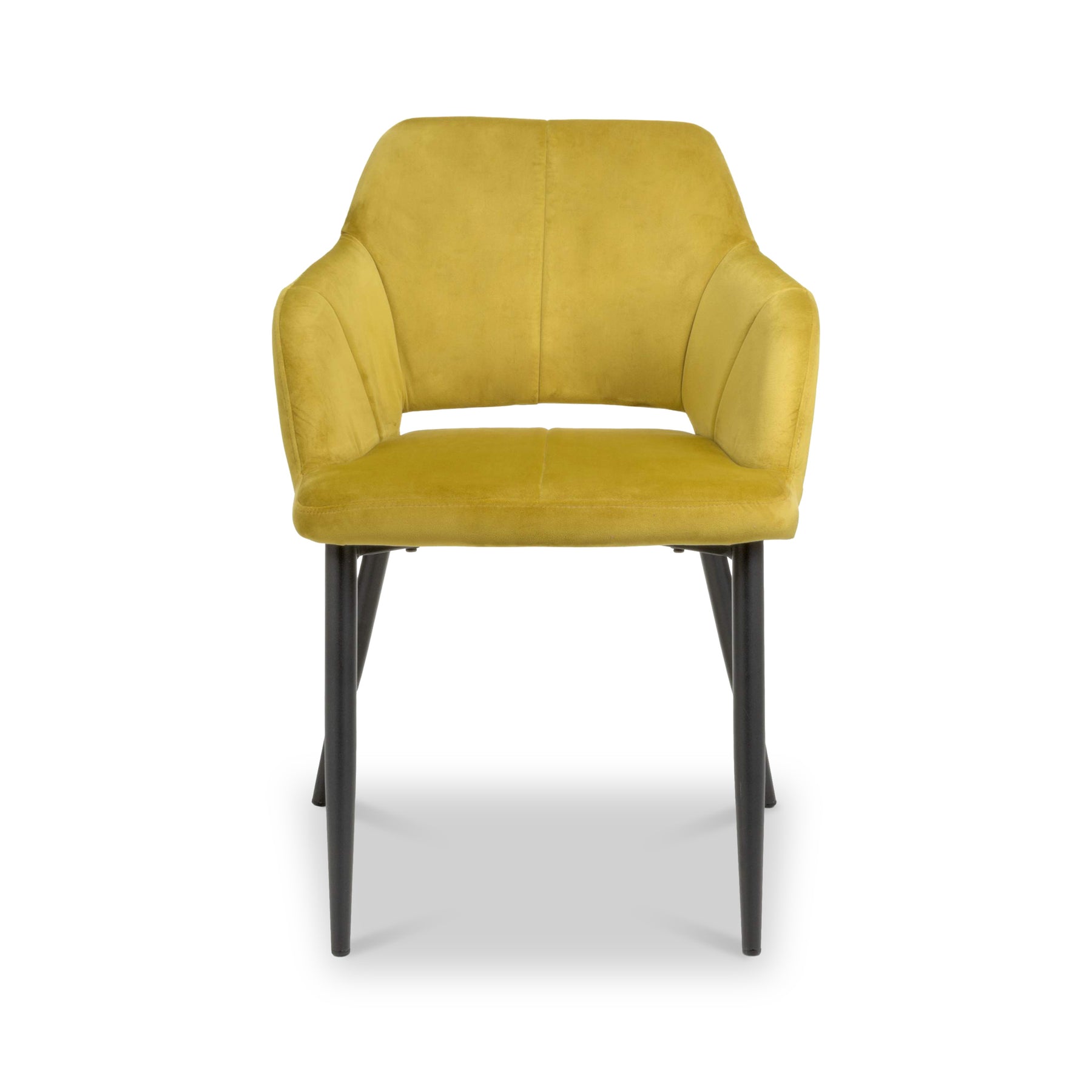 Jowan Brushed Velvet Dining Chair Lime Gold from Roseland Furniture