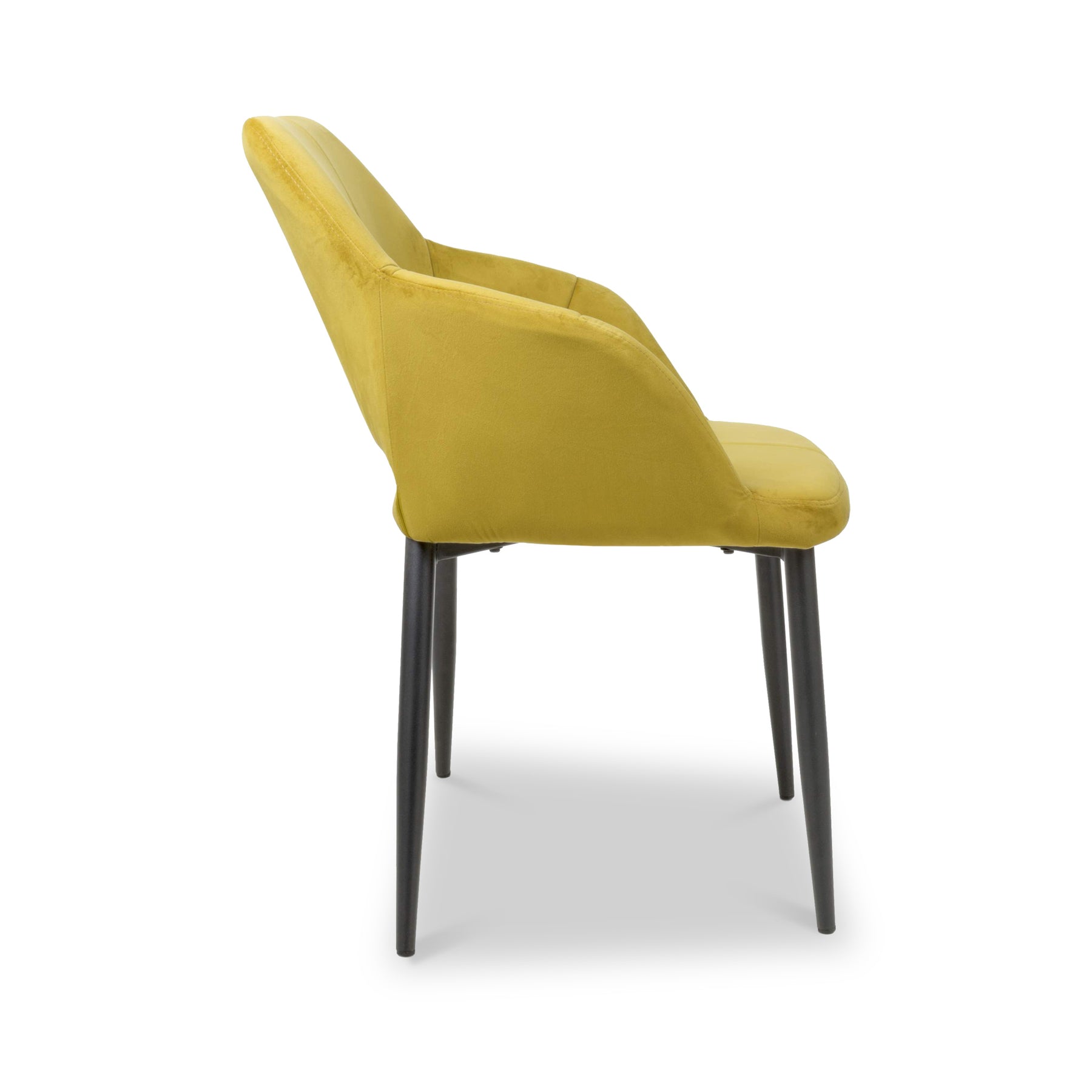Jowan Brushed Velvet Dining Chair Lime Gold from Roseland Furniture