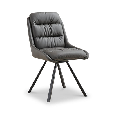 Elara Swivel Faux Leather Dining Chair