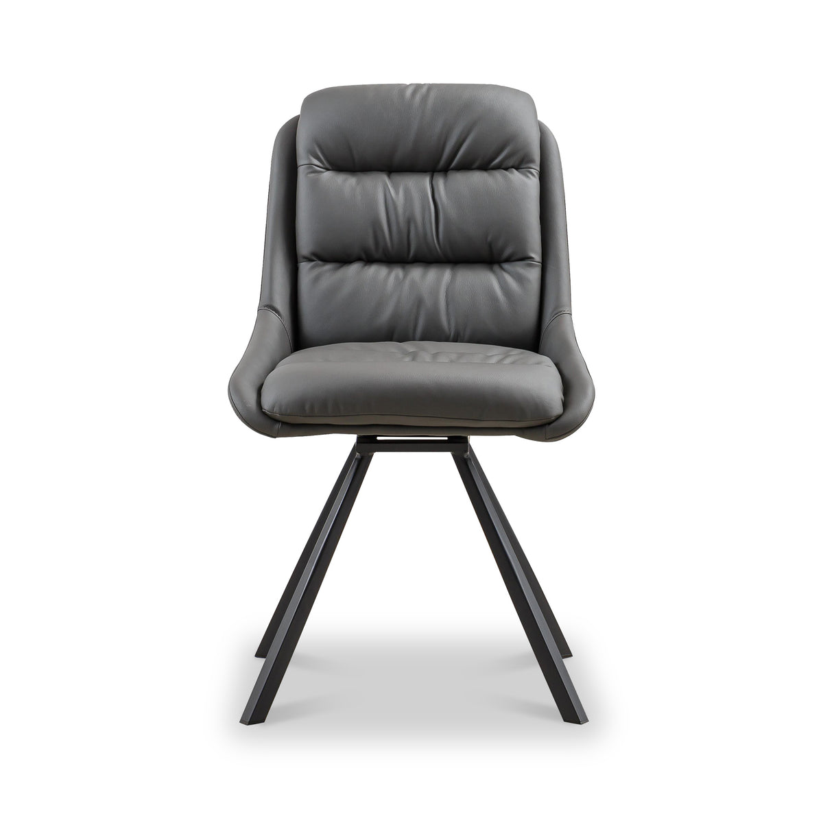 Elara Swivel Faux Leather Dining Chair Grey from Roseland Furniture