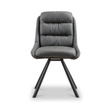 Elara Swivel Faux Leather Dining Chair Grey from Roseland Furniture