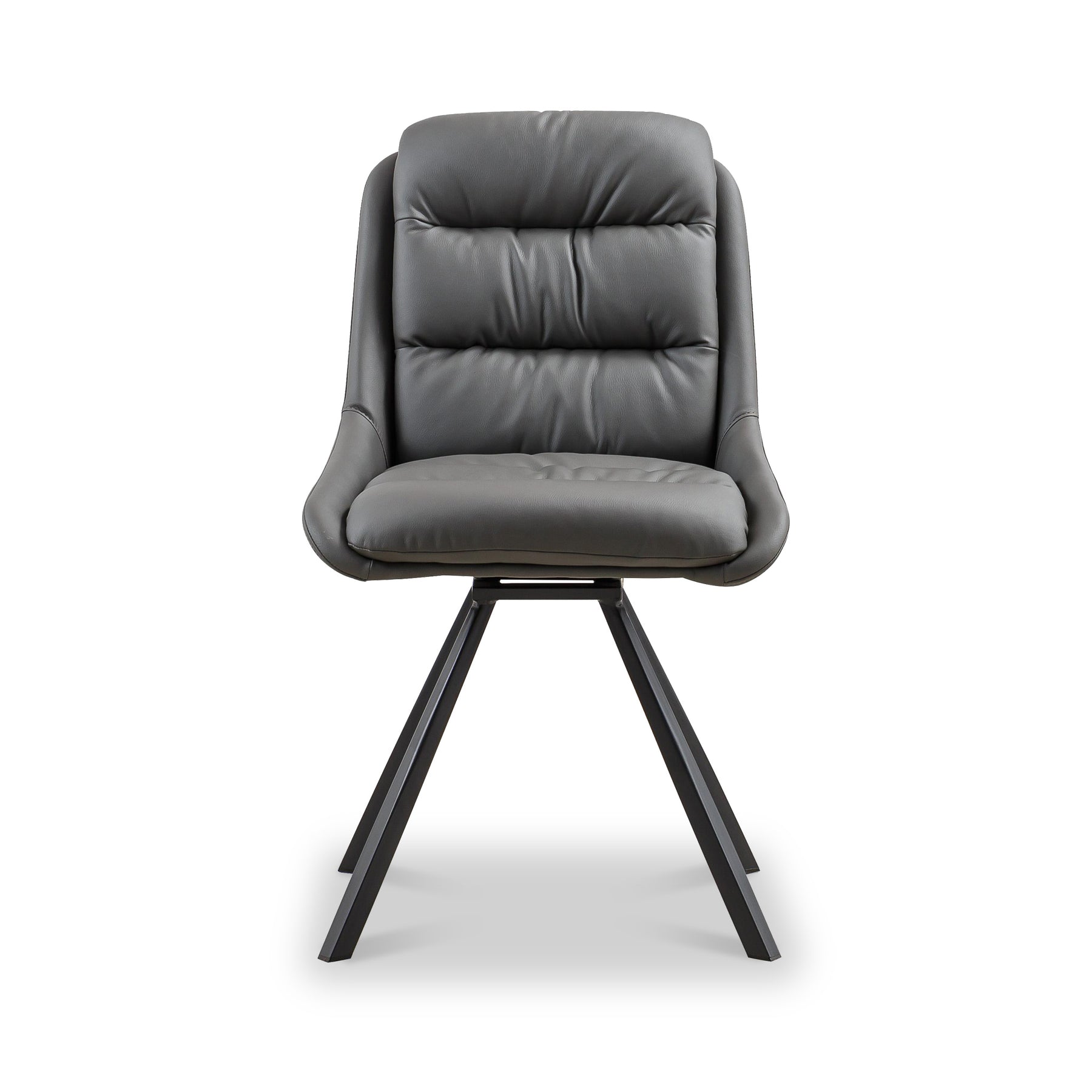 Elara Swivel Faux Leather Dining Chair Grey from Roseland Furniture