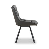 Elara Swivel Faux Leather Dining Chair Grey from Roseland Furniture