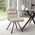 Elara Swivel Faux Leather Dining Chair Cream from Roseland Furniture
