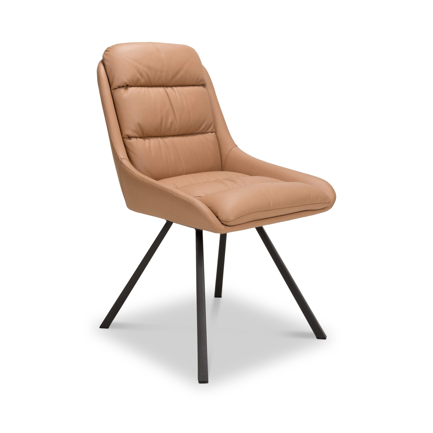 Elara Swivel Faux Leather Dining Chair Tan from Roseland Furniture