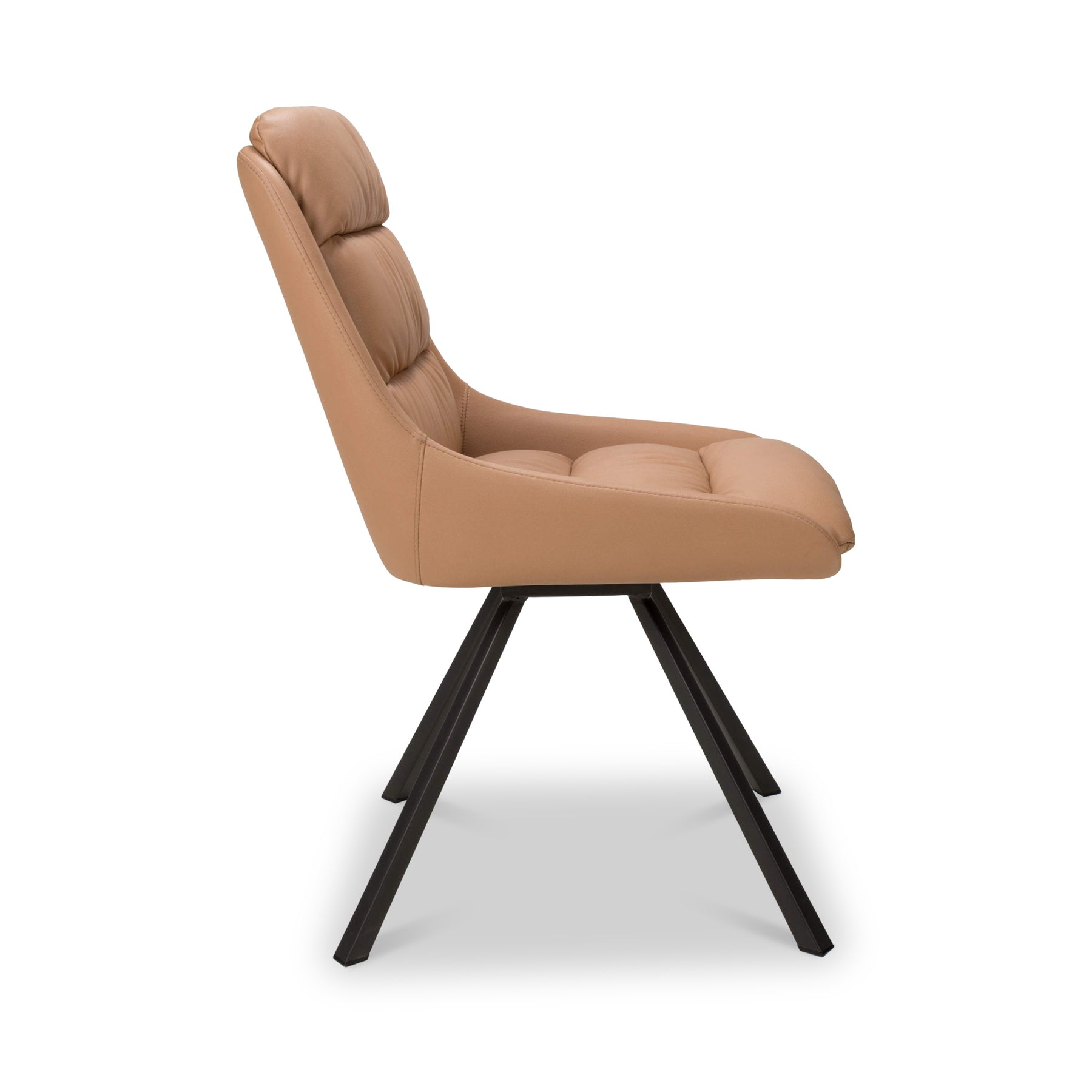Elara Swivel Faux Leather Dining Chair Tan from Roseland Furniture