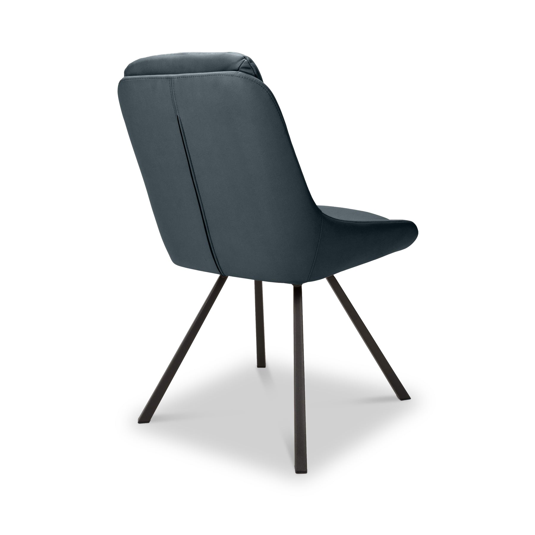 Elara Swivel Faux Leather Dining Chair Blue from Roseland Furniture