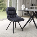 Elara Swivel Faux Leather Dining Chair Blue from Roseland Furniture