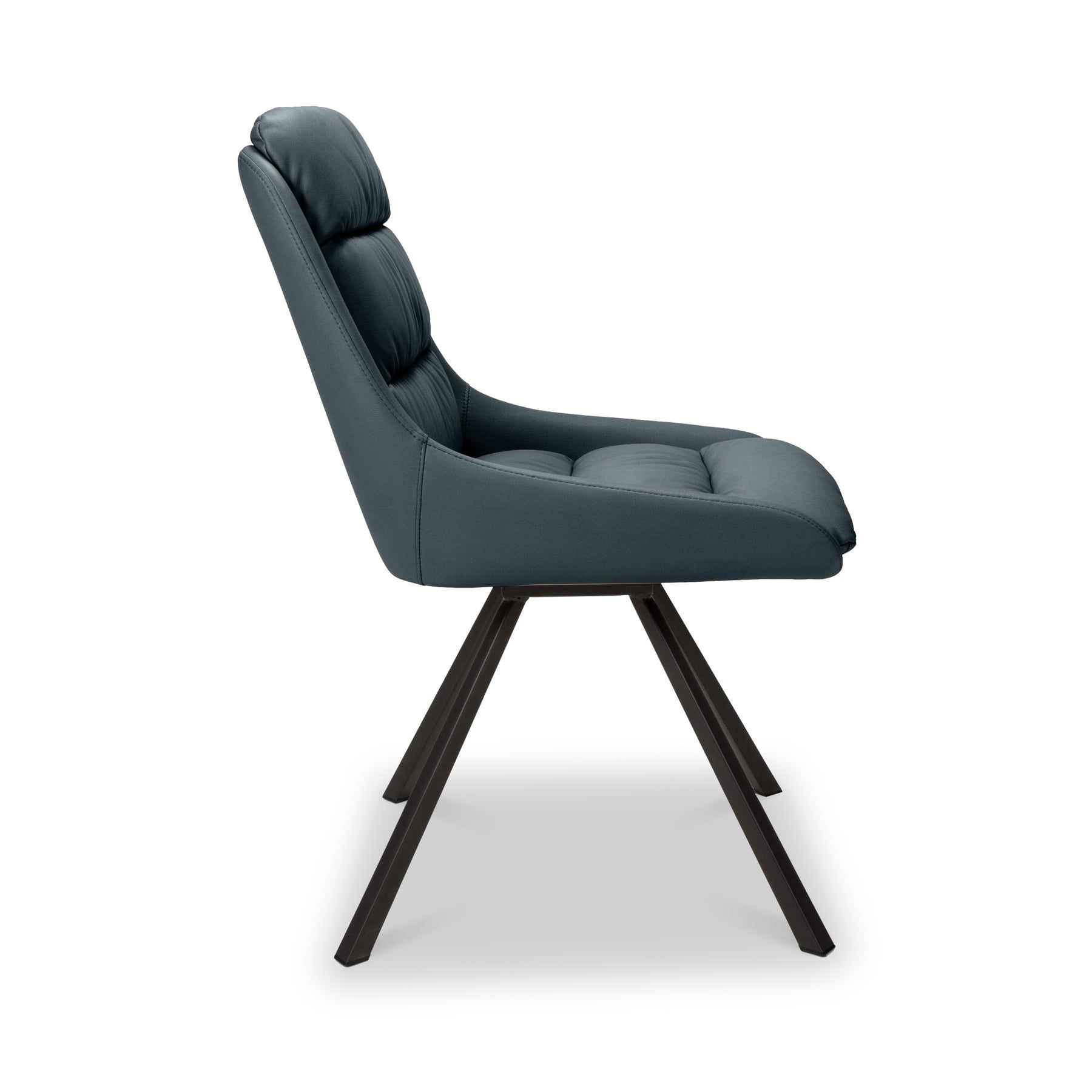 Elara Swivel Faux Leather Dining Chair Blue from Roseland Furniture
