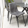 Taran Brushed Velvet Dining Chair Grey from Roseland Furniture