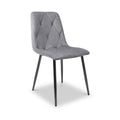 Taran Brushed Velvet Dining Chair Grey from Roseland Furniture