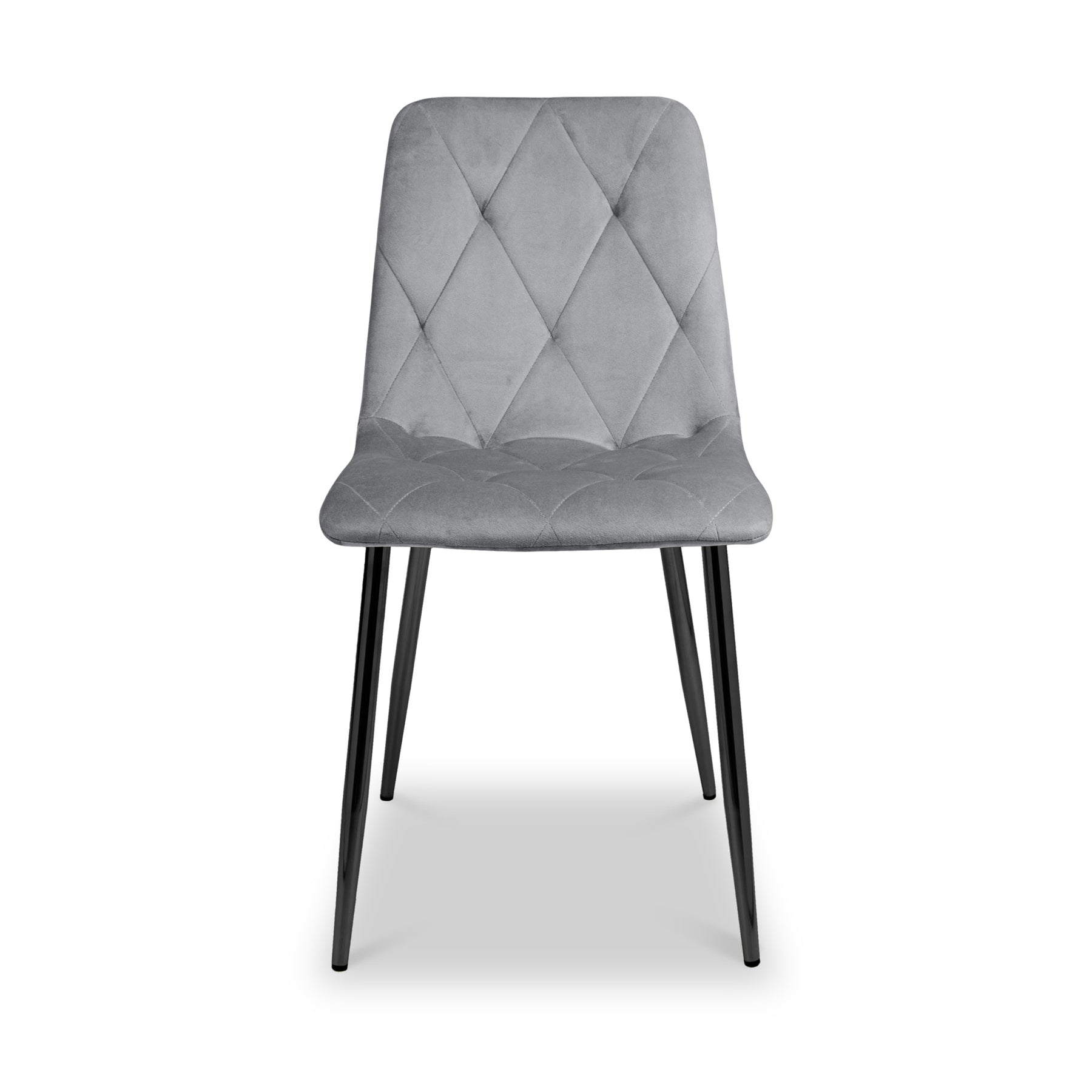 Taran Brushed Velvet Dining Chair Grey from Roseland Furniture