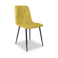 Taran Brushed Velvet Dining Chair Mustard from Roseland Furniture