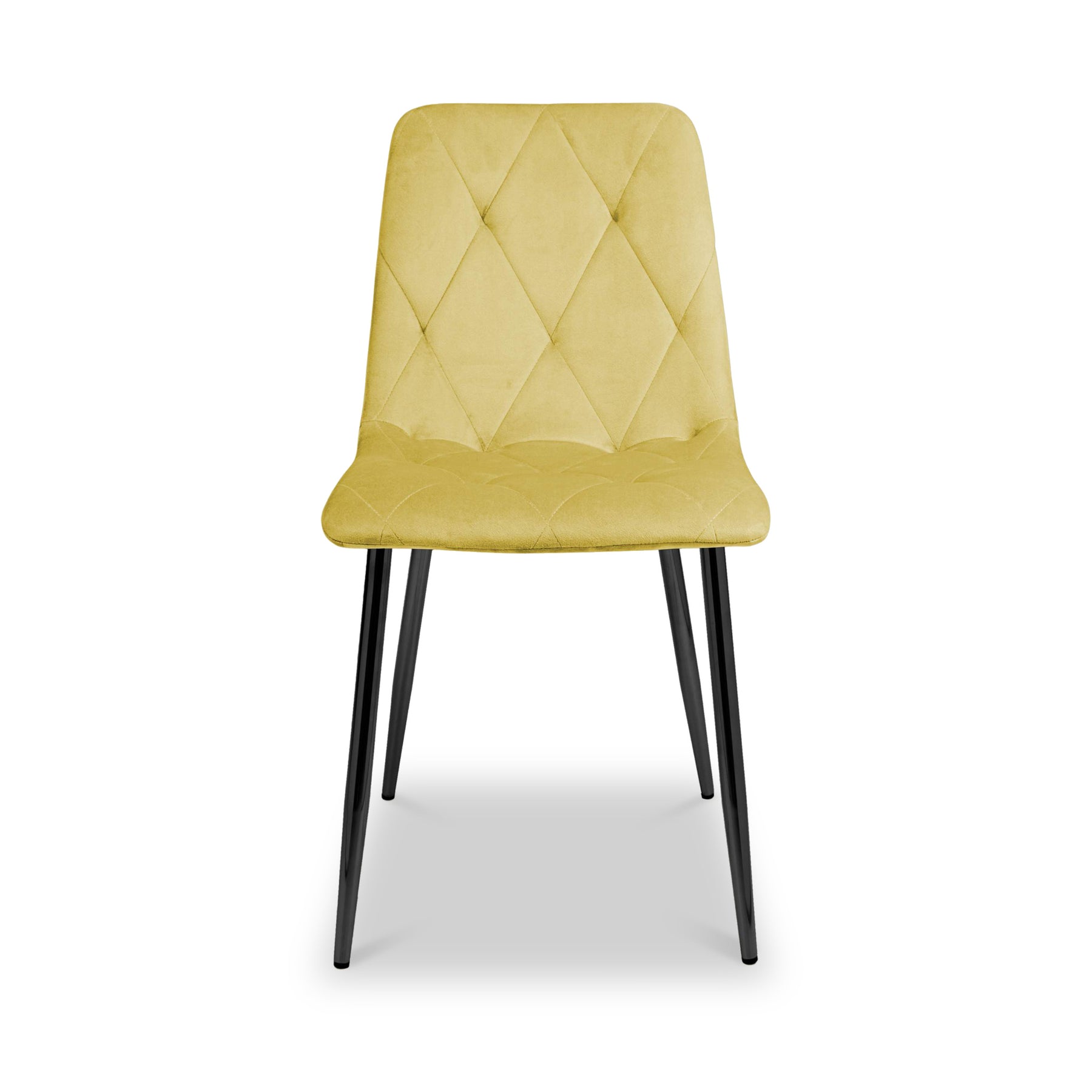 Taran Brushed Velvet Dining Chair Mustard from Roseland Furniture