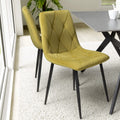 Taran Brushed Velvet Dining Chair Mustard from Roseland Furniture