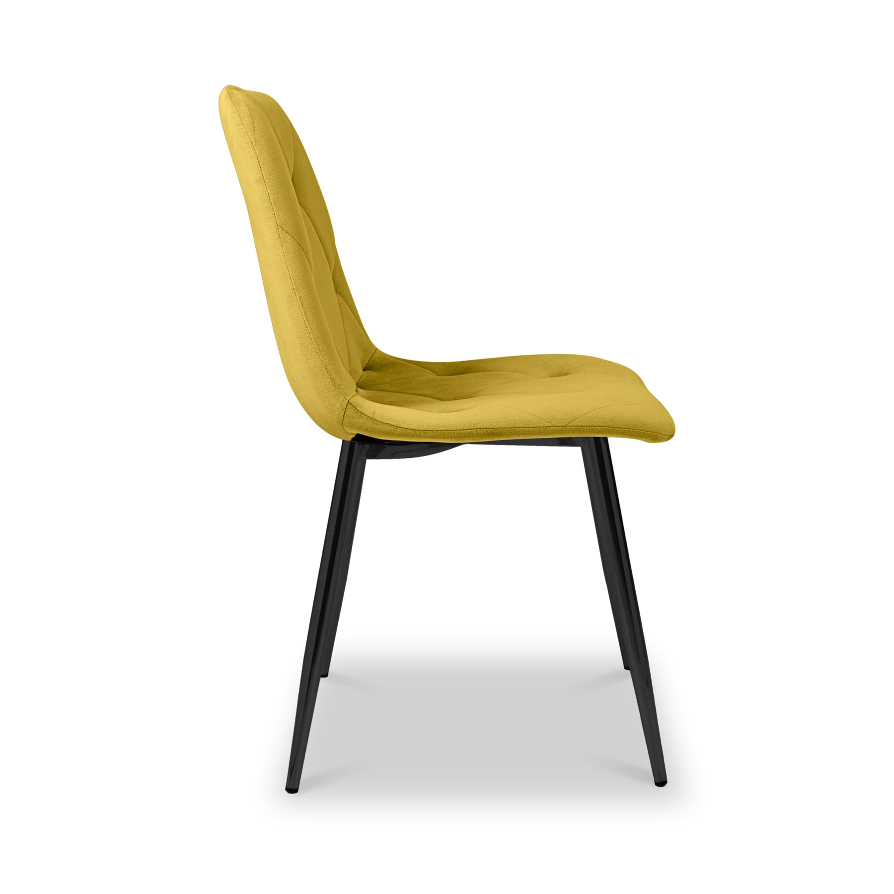 Taran Brushed Velvet Dining Chair Mustard from Roseland Furniture