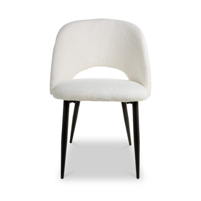 Fenan White Boucle Dining Chair