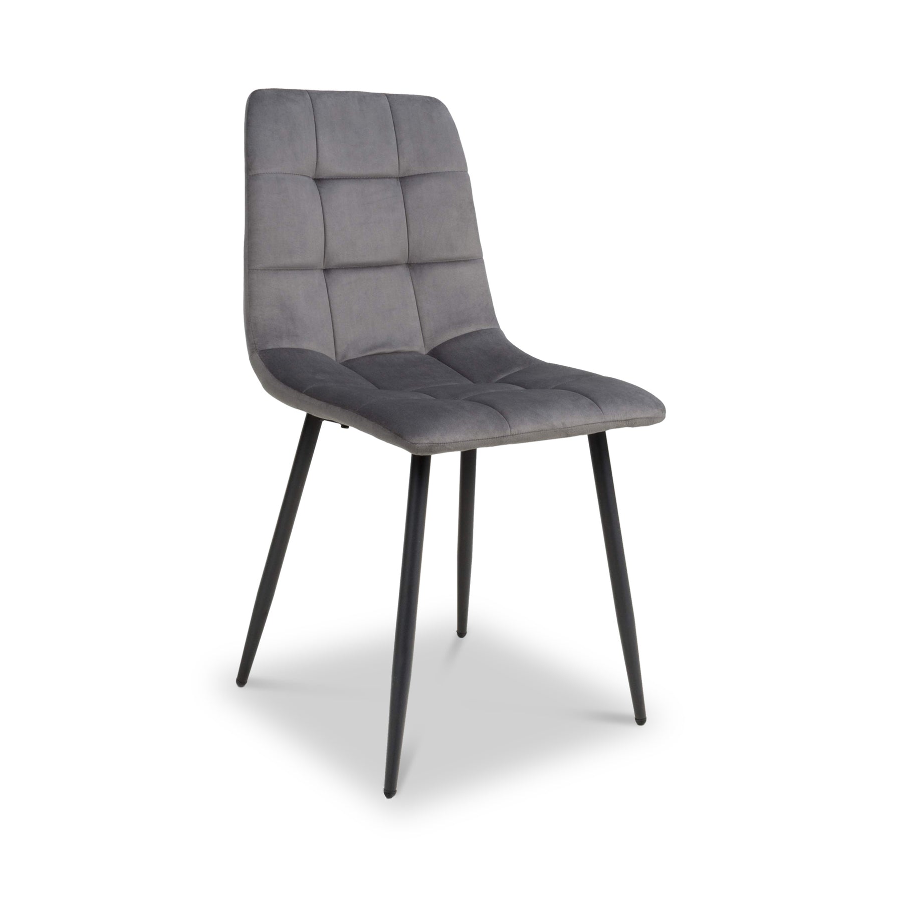 Kynan Brushed Velvet Dining Chair Grey from Roseland Furniture