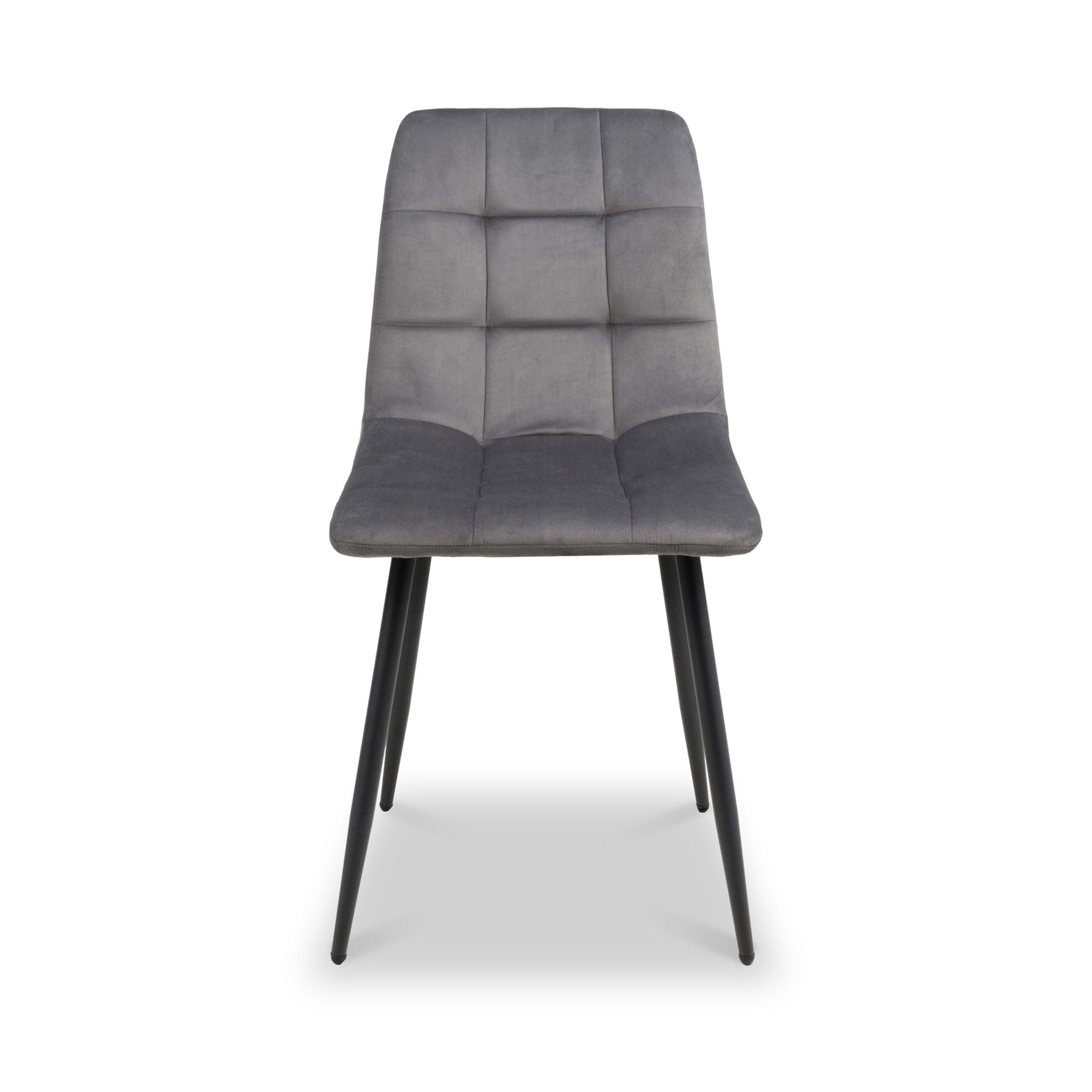 Kynan Brushed Velvet Dining Chair Grey from Roseland Furniture