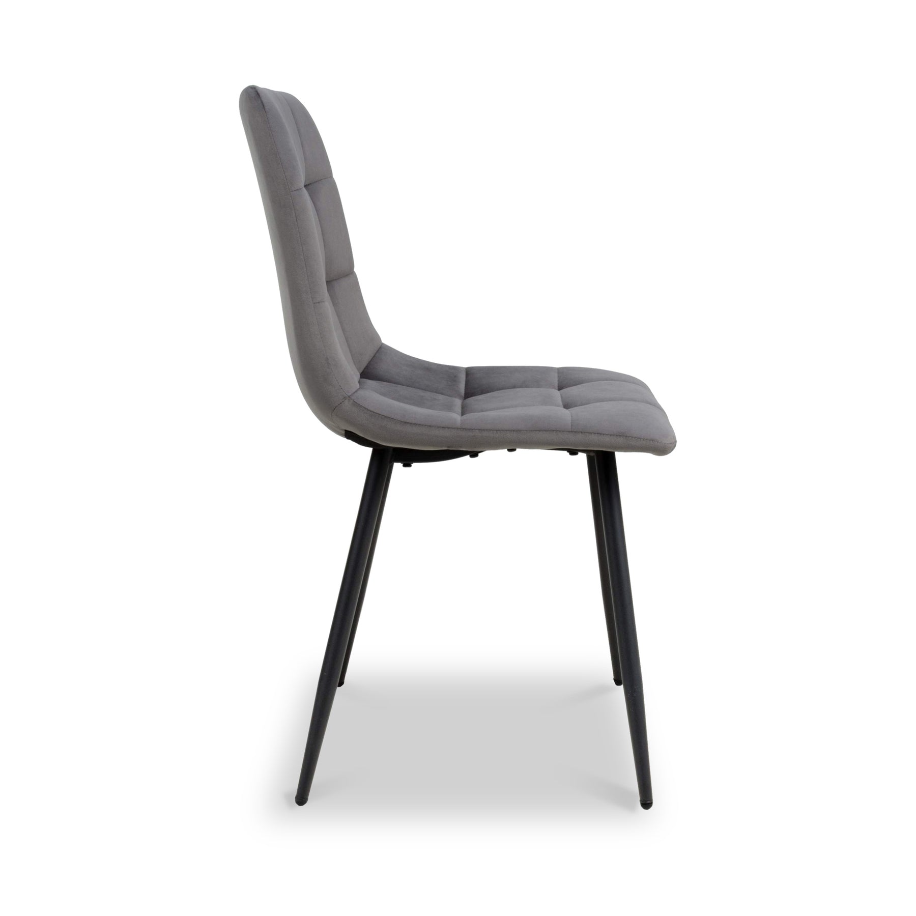 Kynan Brushed Velvet Dining Chair Grey from Roseland Furniture
