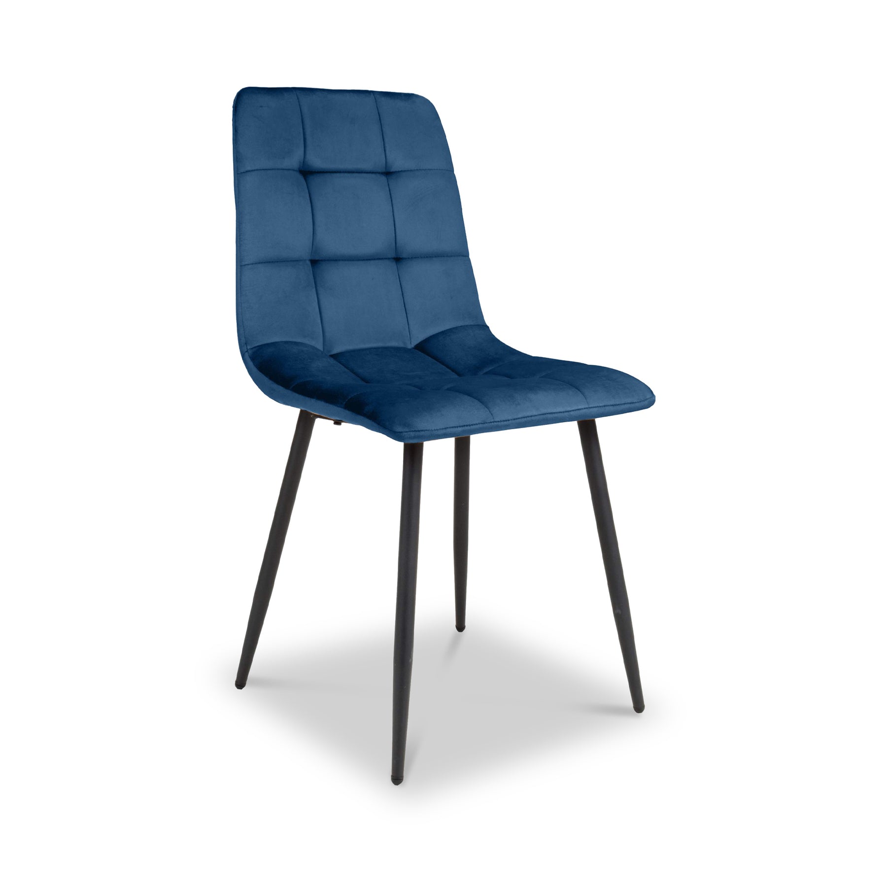 Kynan Brushed Velvet Dining Chair Blue from Roseland Furniture