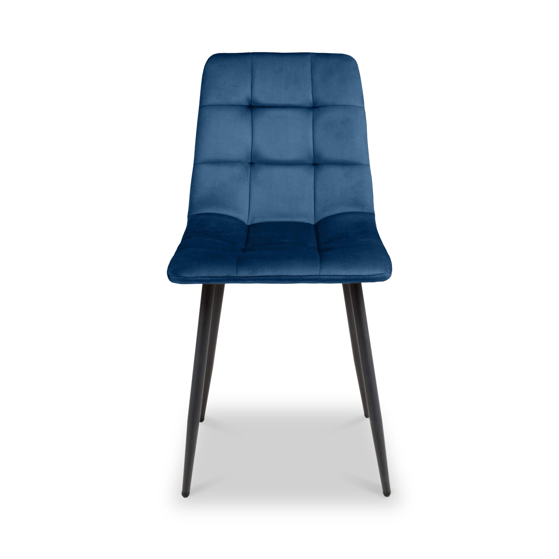 Kynan Brushed Velvet Dining Chair Blue from Roseland Furniture