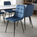 Kynan Brushed Velvet Dining Chair Blue from Roseland Furniture