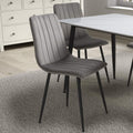 Luna Brushed Velvet Dining Chair Grey from Roseland Furniture