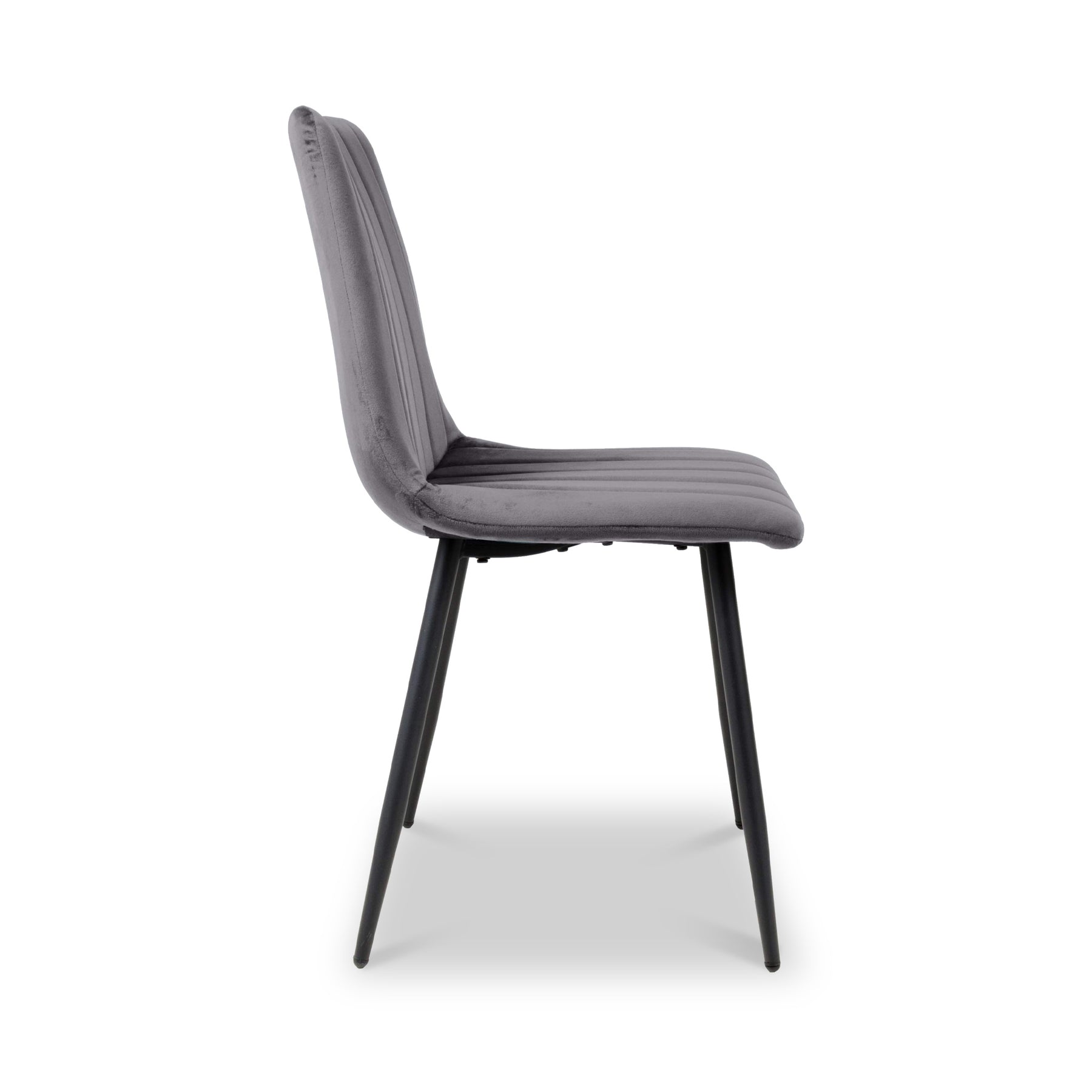 Luna Brushed Velvet Dining Chair Grey from Roseland Furniture