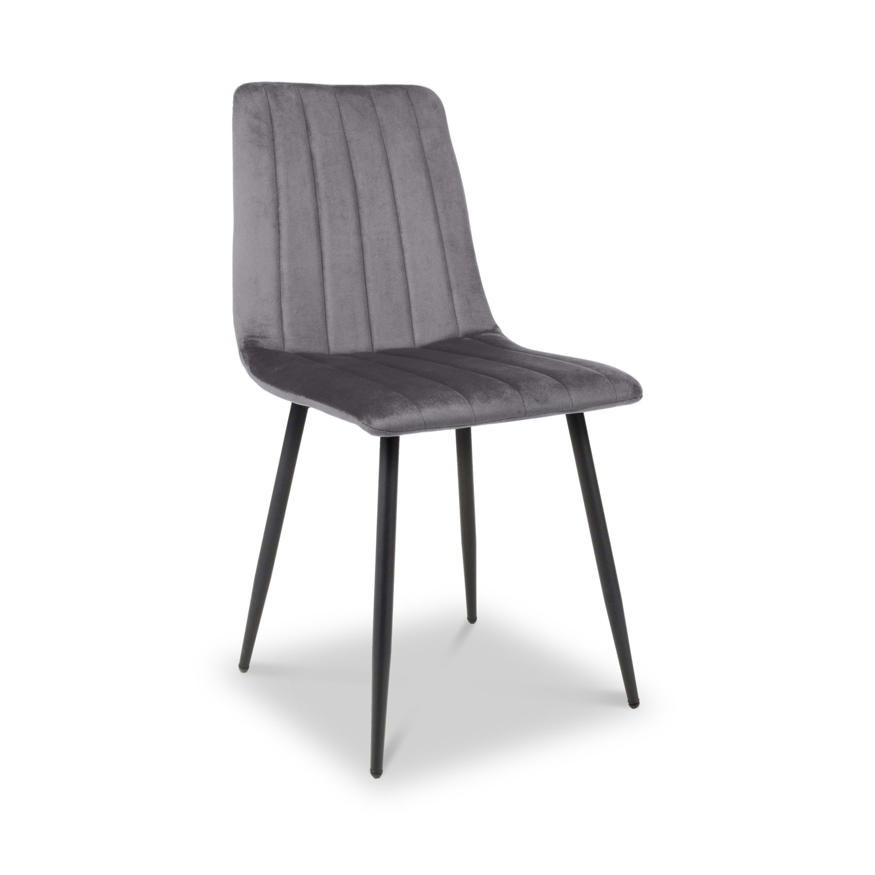Luna Brushed Velvet Dining Chair Grey from Roseland Furniture